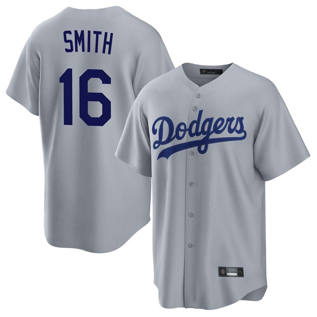 Los Angeles Dodgers #16 Will Smith Player Gray HOLBERT Game Stitched Jerseys