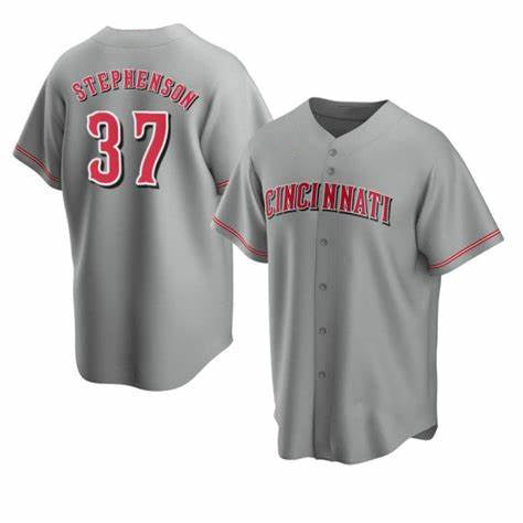 Cincinnati Reds #37 Tyler Stephenson Grey HOLBERT Cool Base Jersey