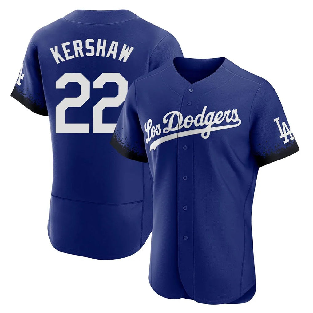 Los Angeles Dodgers #22 Clayton Kershaw Player Royal HOLBERT City Connect Elite Home Stitched Jerseys