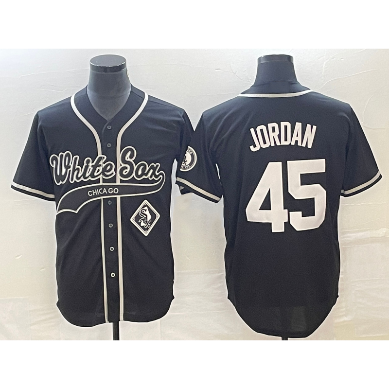 Chicago White Sox #45 Michael Jordan Black HOLBERT Cool Base Stitched Jersey