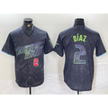 Tampa Bay Rays #2 Yandy Diaz Number Charcoal HOLBERT 2024 City Connect Limited Stitched Jerseys