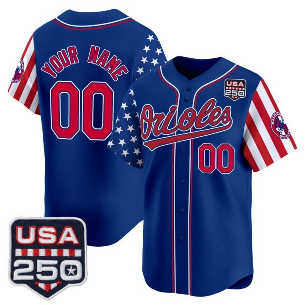 Custom Baltimore Orioles America 250 Edition Vapor Premier Limited Royal HOLBERT Stitched Jerseys