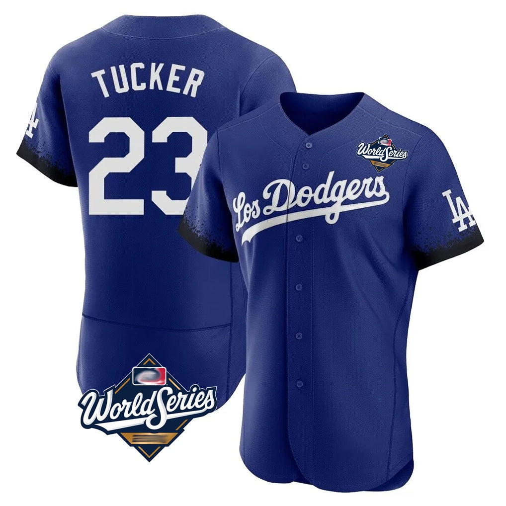 Los Angeles Dodgers #23 Kyle Tucker Player Royal HOLBERT World Series City Connect Elite Home Stitched Jerseys