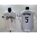 Los Angeles Dodgers #5 Freddie Freeman White HOLBERT 2025 LA Gothic Style With 2024 World Series Champions Patch Vapor Premier Limited Stitched Jersey