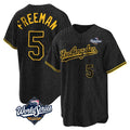 Los Angeles Dodgers #5 Freddie Freeman Player Black Gold HOLBERT World Series Limited Home Stitched Jerseys