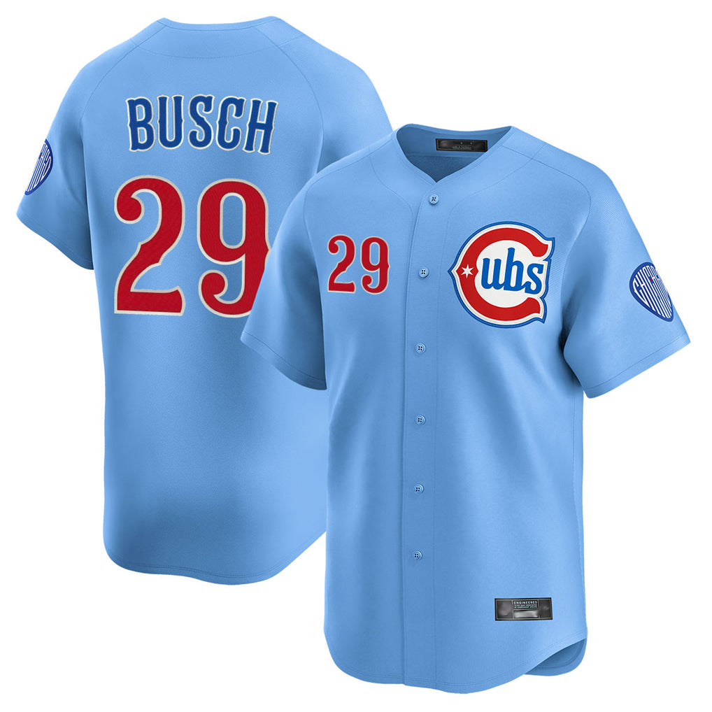 Chicago Cubs #29 Michael Busch Player Light Blue HOLBERT Limited Home Stitched Jerseys