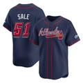 Atlanta Braves #51 Chris Sale Player Navy HOLBERT 2025 Speedway Classic Home Game Stitched Jerseys