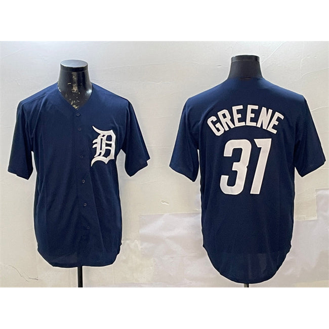Detroit Tigers #31 Riley Greene Navy HOLBERT Cool Base Stitched Jersey