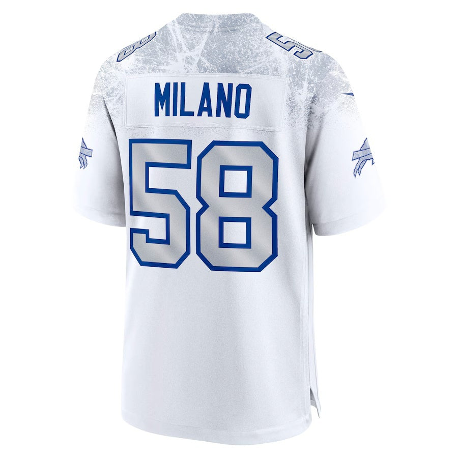 B.Bills #58 Matt Milano 2025 Rivalries Collection Game Jersey - White HOLBERT