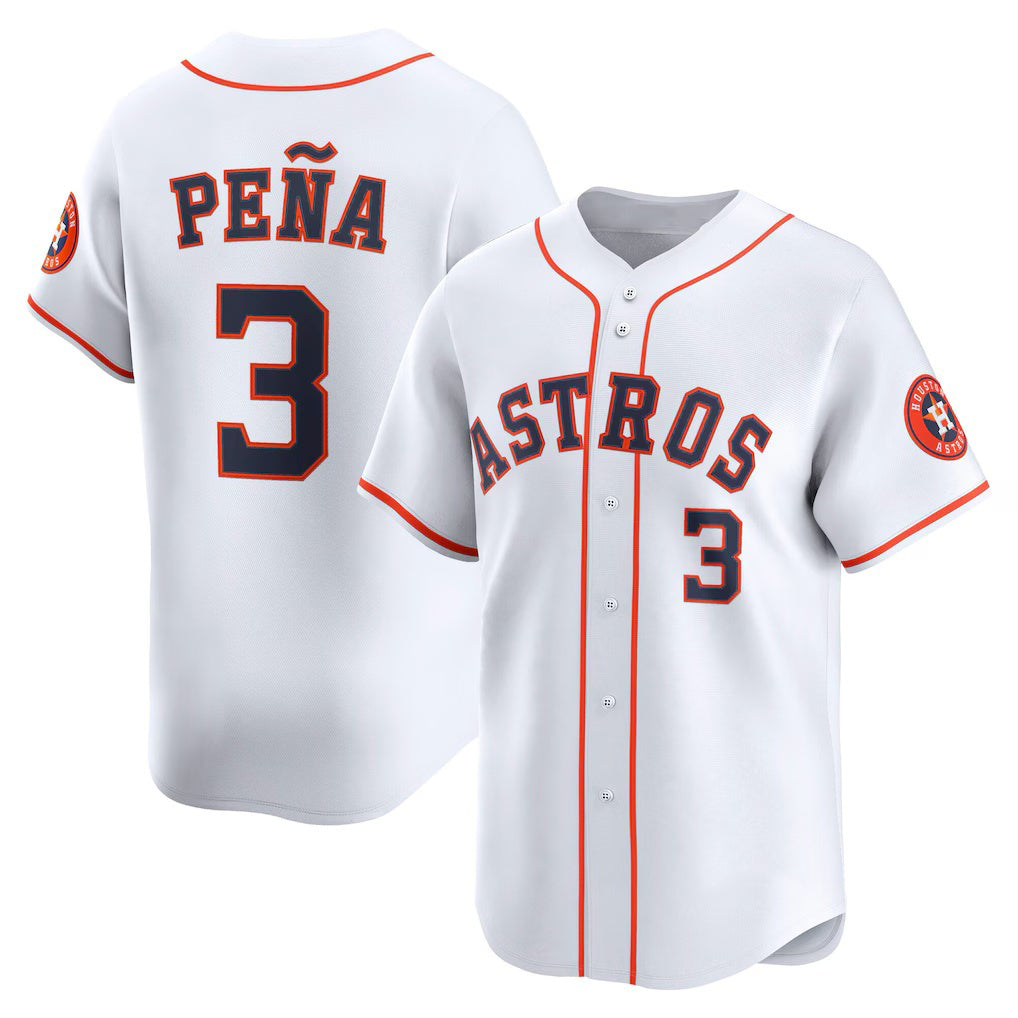 Houston Astros #3 Jeremy Pe?a White HOLBERT Home Limited Player Jersey