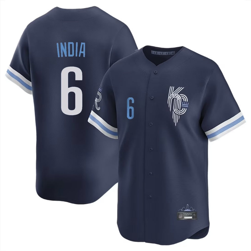 Kansas City Royals #6 Jonathan India Player Navy HOLBERT City Connect Limited Home Stitched Jerseys