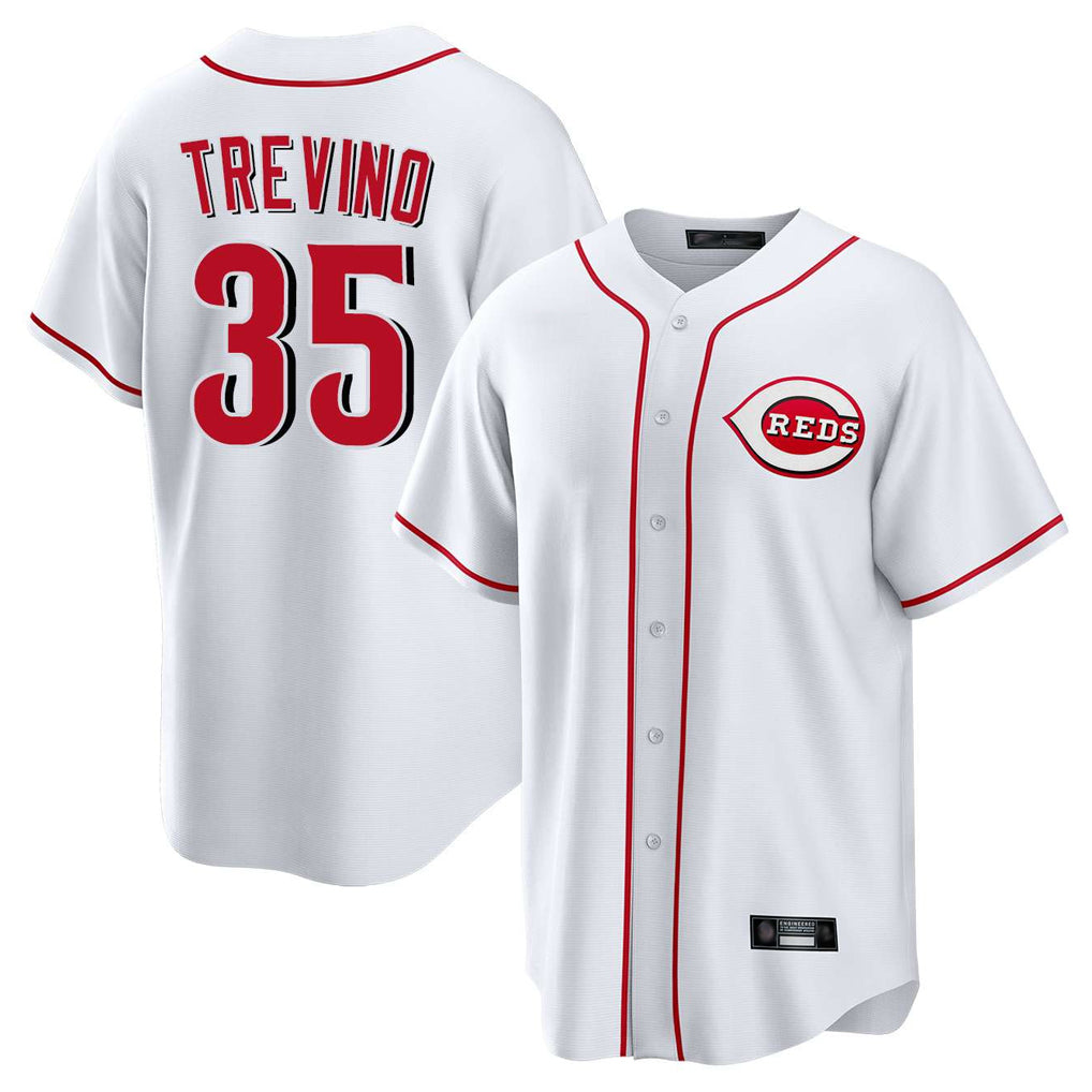 Cincinnati Reds #35 Jose Trevino Player White HOLBERT Game Home Stitched Jerseys