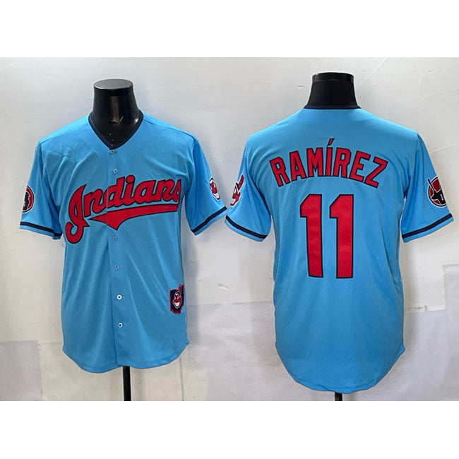 Cleveland Guardians #11 Jos¨¦ Ram¨ªrez Blue HOLBERT Vapor Premier Limited Stitched Jersey