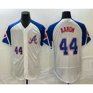 Atlanta Braves #44 Hank Aaron Number White HOLBERT 2023 City Connect Flex Base Stitched Jersey