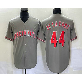 Cincinnati Reds #44 Elly De La Cruz Grey HOLBERT Cool Base Stitched Jersey 2