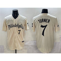 Philadelphia Phillies #7 Trea Turner Cream HOLBERT Gothic Vapor Limited Stitched Jersey