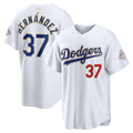 Los Angeles Dodgers #37 Teoscar Hern¨¢ndez White HOLBERT 2026 Gold Collection Stadium Jersey