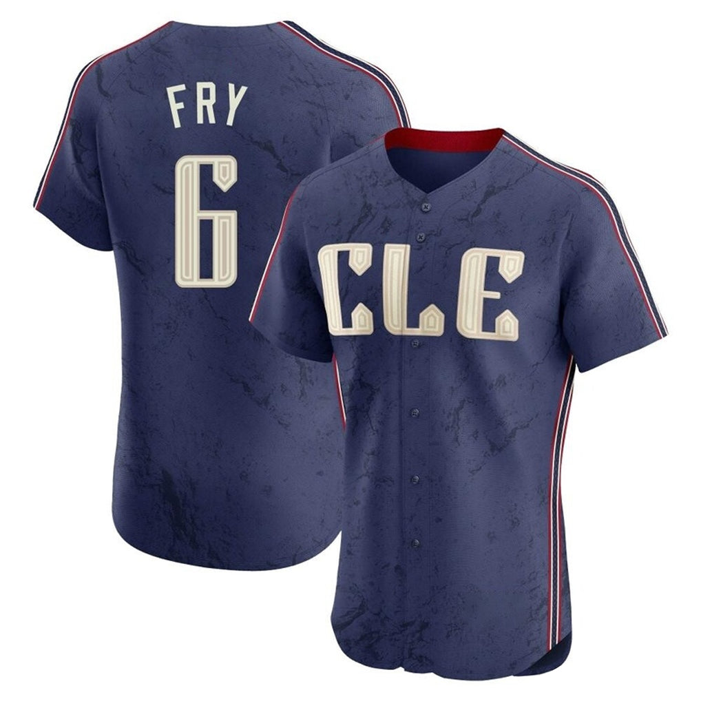 Cleveland Guardians #6 David Fry Player Navy HOLBERT City Connect Limited Elite Home Stitched Jerseys