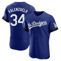 Los Angeles Dodgers #34 Fernando Valenzuela Player Royal HOLBERT City Connect Elite Home Stitched Jerseys