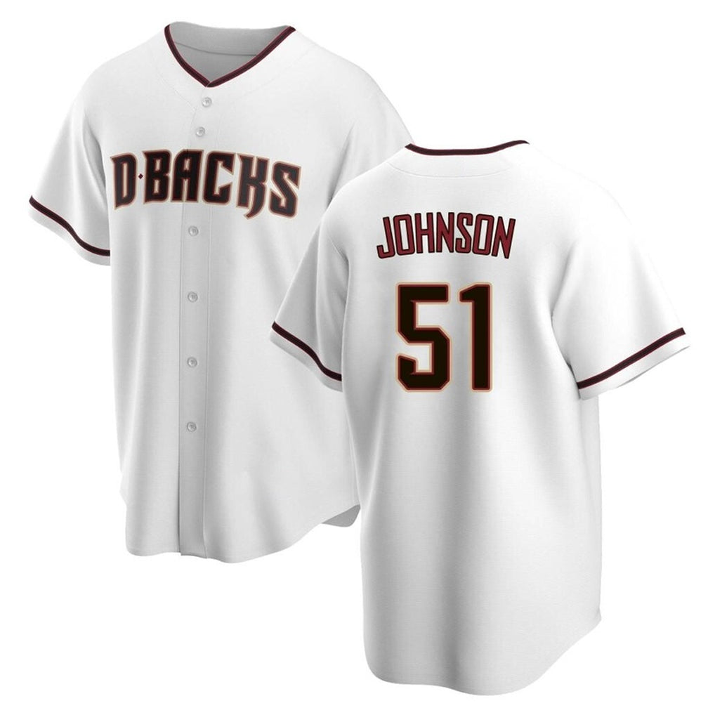 Arizona Diamondbacks #51 Randy Johnson Player White HOLBERT Home Game Stitched Jerseys