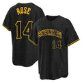 Cincinnati Reds #14 Pete Rose Player Black HOLBERT Snake Skin City Home Stitched Jerseys