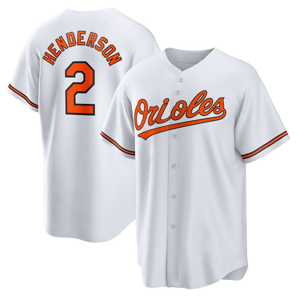 Baltimore Orioles #2 Gunnar Henderson White HOLBERT Home Replica Player Jersey