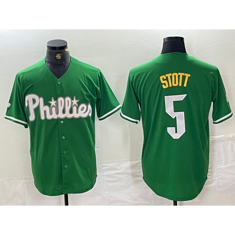 Philadelphia Phillies #5 Bryson Stott Green HOLBERT 2024 City Connect Stitched Jersey