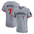 Minnesota Twins #7 Joe Mauer Player Gray HOLBERTHome Limited Elite Stitched Jerseys