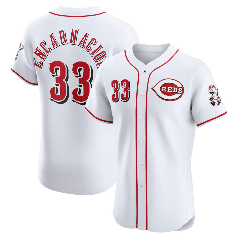 Cincinnati Reds #33 Christian Encarnacion-Strand White HOLBERT Home Elite Jersey