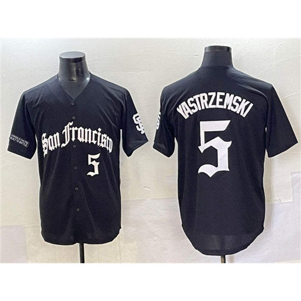 San Francisco Giants #5 Mike Yastrzemski Black HOLBERT 'Gothic Fog Edition' Vapor Premier Limited Stitched Jersey