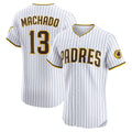 San Diego Padres #13 Manny Machado White HOLBERT Home Elite Player Jersey
