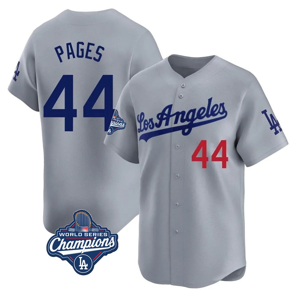 Los Angeles Dodgers #44 Andy Pages Player Gray HOLBERT World Series Meet Limited Home Stitched Jerseys