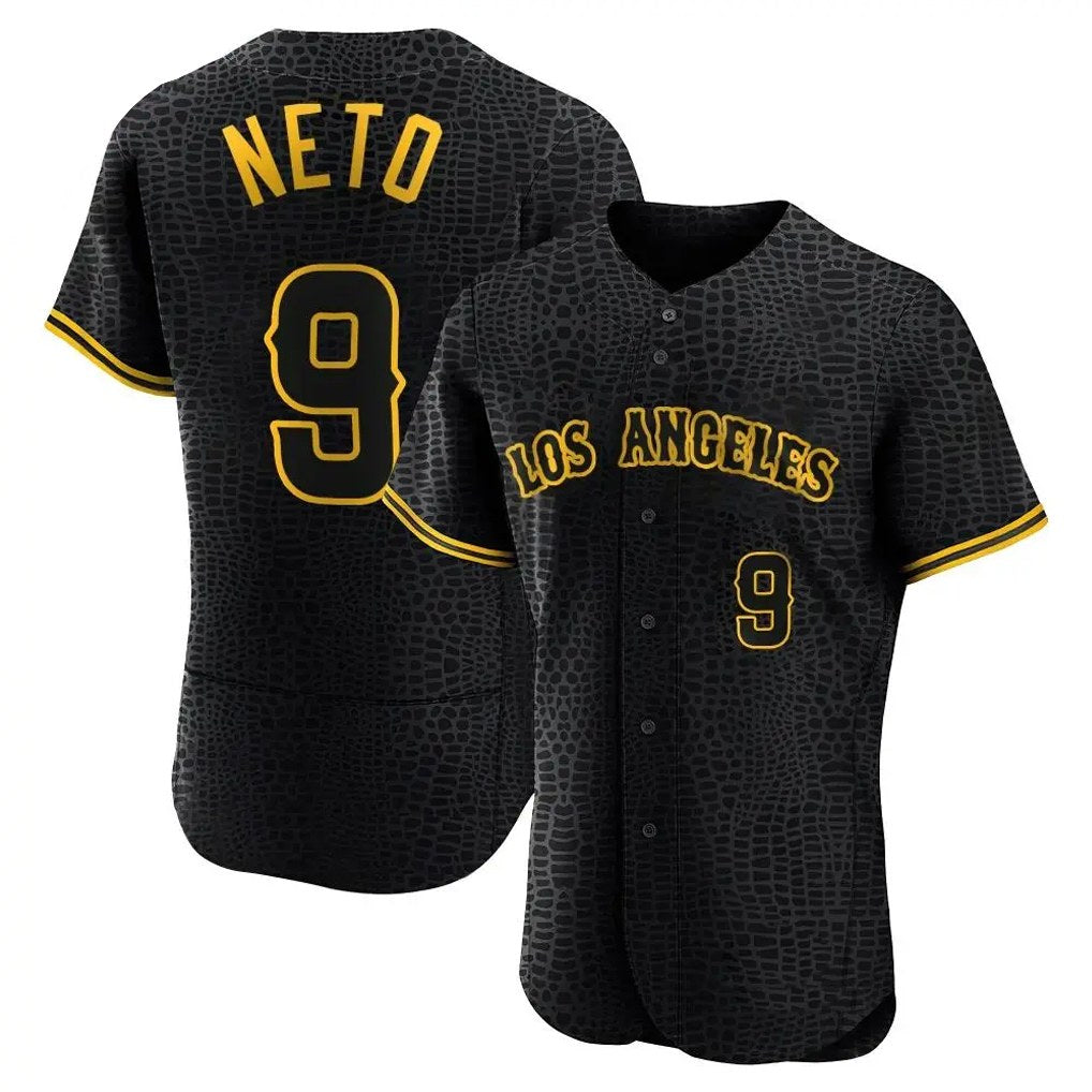 Los Angeles Angels #9 Zach Neto Player Black HOLBERT Snake Skin City Limited Elite Home Stitched Jerseys