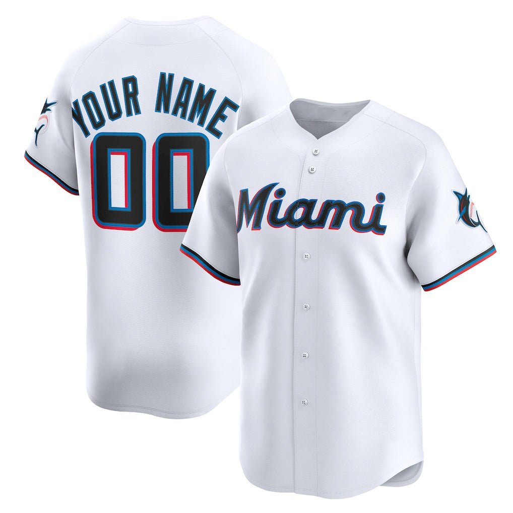 Custom Miami Marlins White HOLBERT Home Limited Jersey