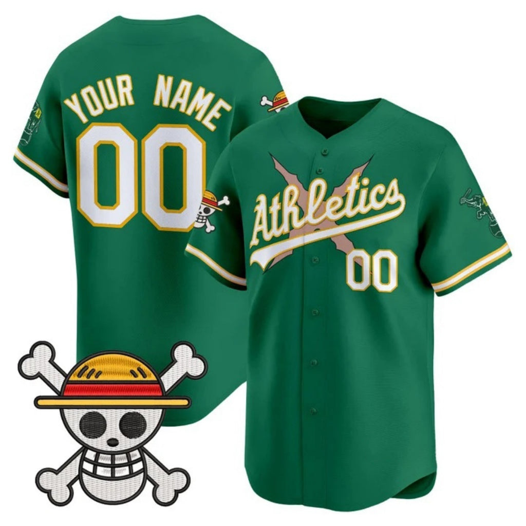 Custom Oakland Athletics x One Piece Green HOLBERT Vapor Premier Limited Jersey - Stitched