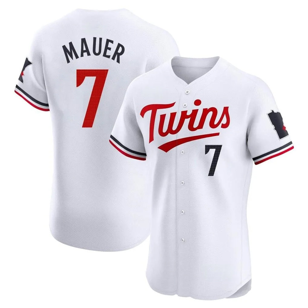 Minnesota Twins #7 Joe Mauer Player White HOLBERTHome Limited Elite Stitched Jerseys
