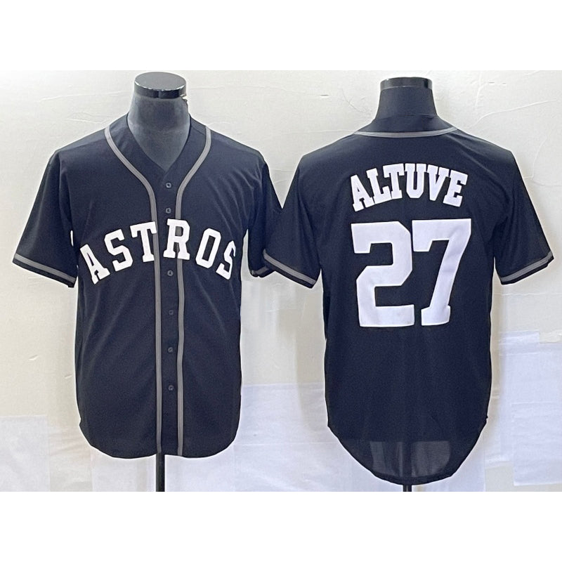 Houston Astros #27 Jose Altuve Black HOLBERT Cool Base Stitched Jersey