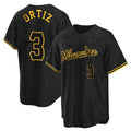 Milwaukee Brewers #3 Joey Ortiz Player Black HOLBERT Snake Skin City Home Game Stitched Jerseys