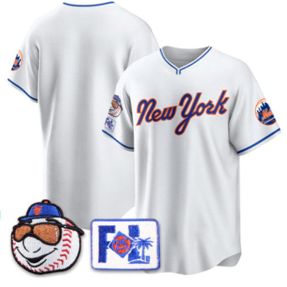New York Mets Blank White HOLBERT 2025 Spring Training Stitched Jersey