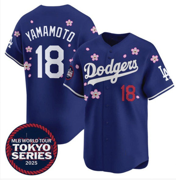 Los Angeles Dodgers #18 Yoshinobu Yamamoto Royal HOLBERT 2025 Tokyo Series Limited Stitched Jersey