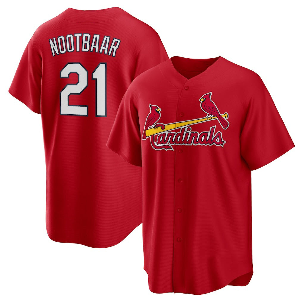 St. Louis Cardinals #21 Lars Nootbaar Red HOLBERT Big & Tall Alternate Replica Player Jersey