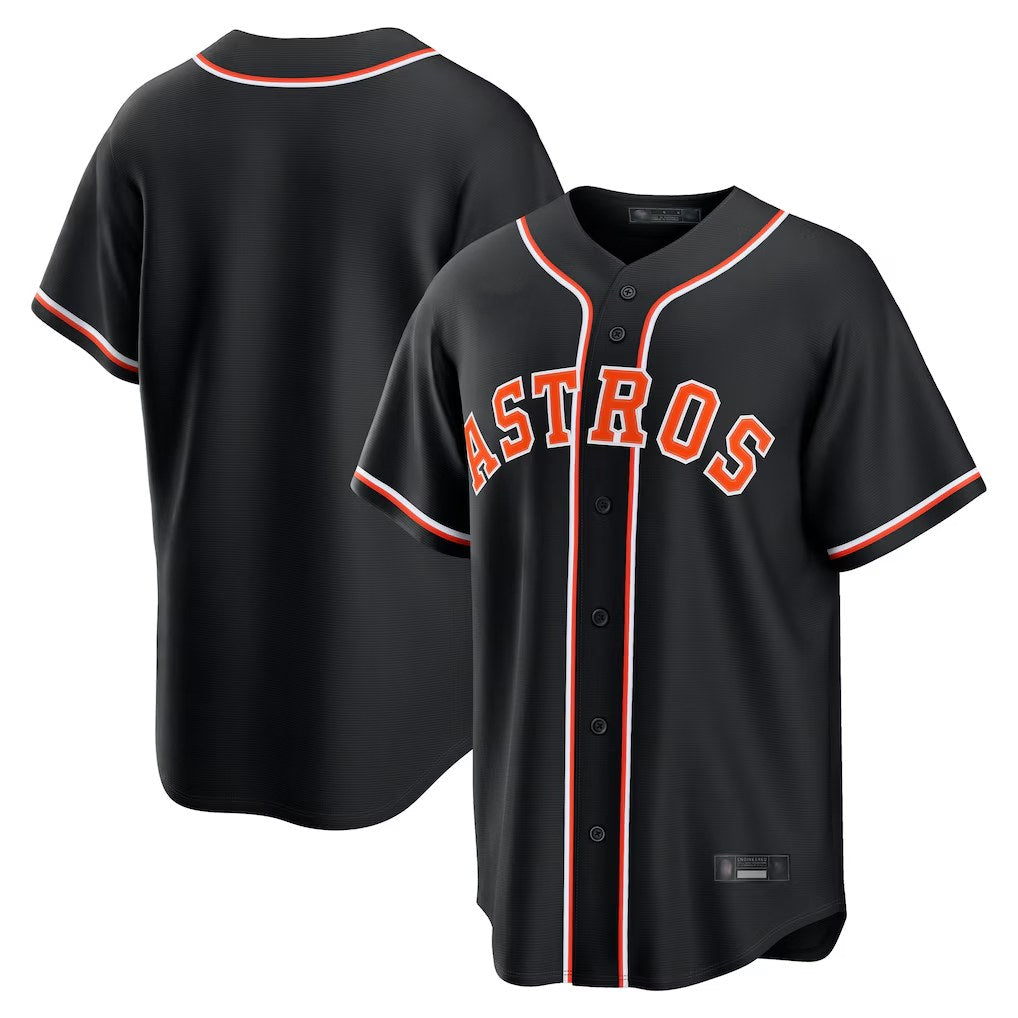 Houston Astros Blank Player Black HOLBERT Fashion Out Home Game Stitched Jerseys