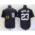 San Diego Padres #23 Fernando Tatis Jr Number Black HOLBERT 2023 Cool Base Stitched Jersey