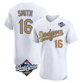 Los Angeles Dodgers #16 Will Smith Player Gold World White Gold HOLBERT Series Limited Elite Home Stitched Jerseys