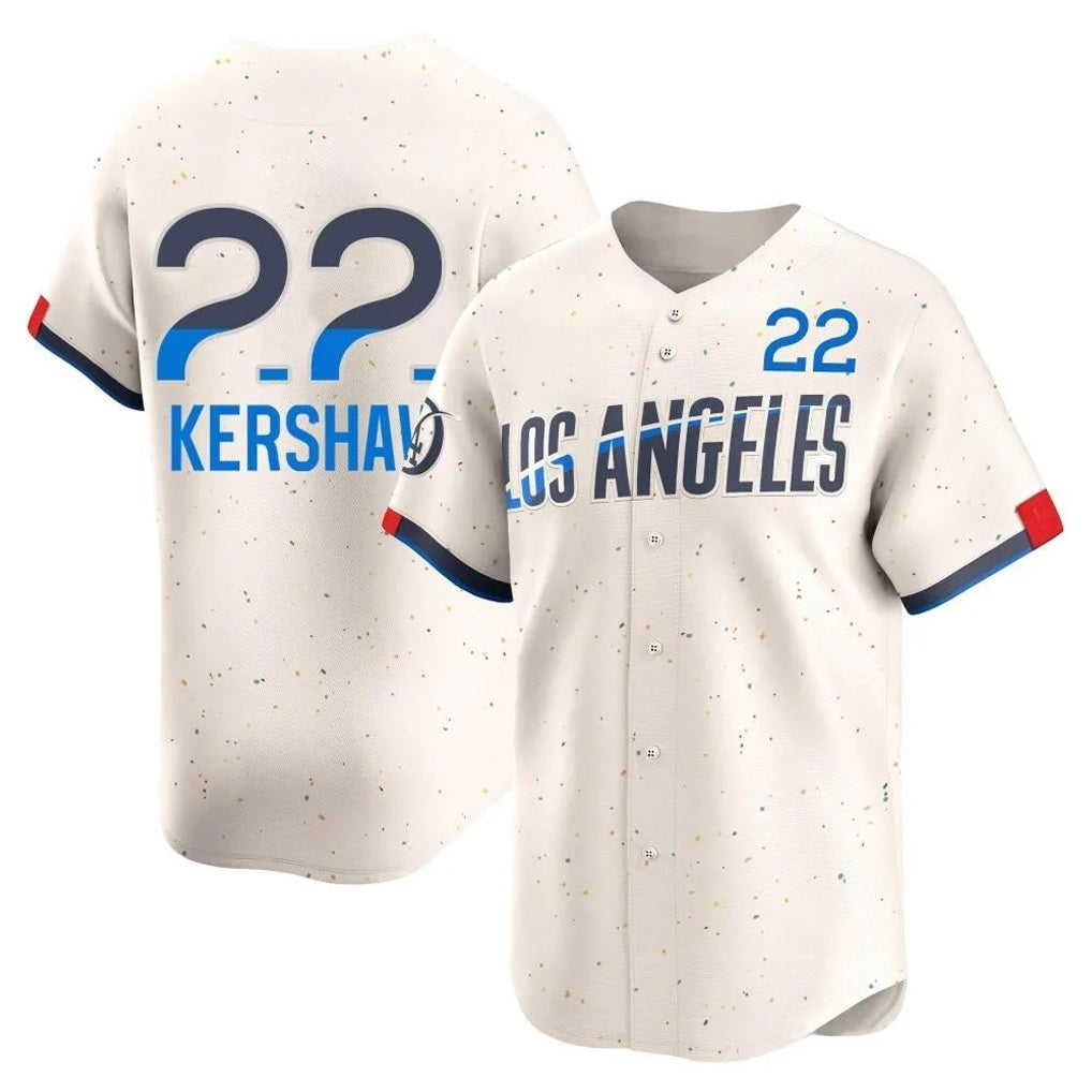 Los Angeles Dodgers #22 Clayton Kershaw Player Cream HOLBERT City Connect Limited Home Stitched Jerseys