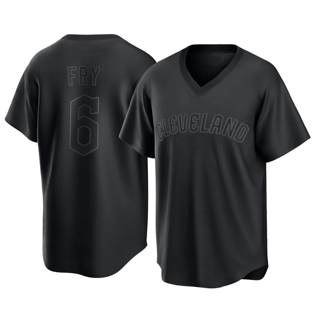 Cleveland Guardians #6 David Fry Player Black HOLBERT T-shirt Home Game Stitched Jerseys