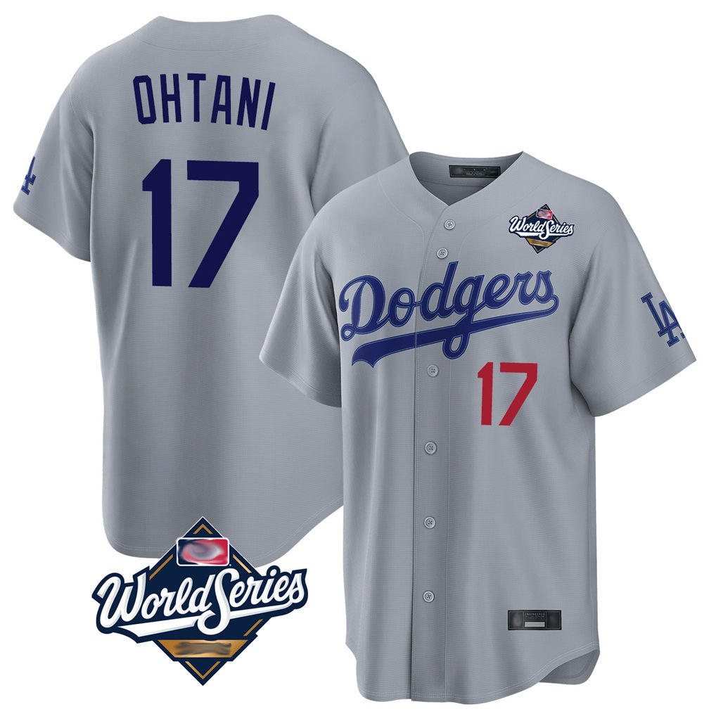 Los Angeles Dodgers #17 Shohei Ohtani Player Gray HOLBERT World Series Game Home Stitched Jerseys