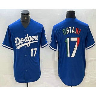 Los Angeles Dodgers #17 Shohei Ohtani Number Mexico Blue HOLBERT Cool Base Stitched Jersey 2