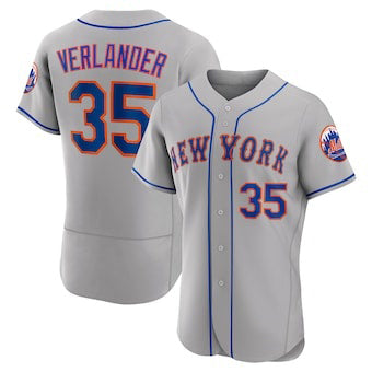 New York Mets #35 Justin Verlander Gray HOLBERT Flex Base Stitched Jersey