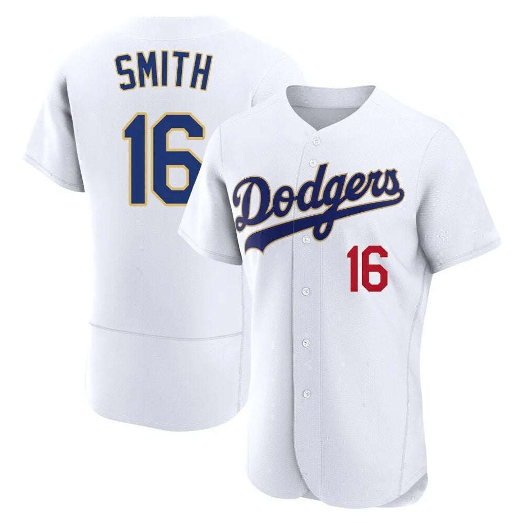 Los Angeles Dodgers #16 Will Smith Player Gold White HOLBERT 2026 Collection Stadium Limited Elite Stitched Jerseys